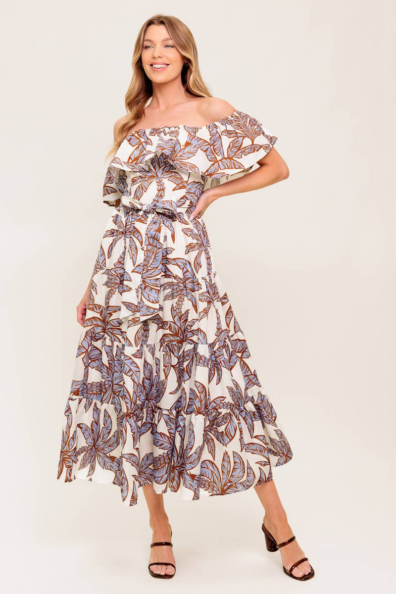 LILY GARDEN Lavendel gewebt MIDI Kleid