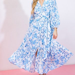 SPECTACULAR MAGIC gewebte Lochstickerei Midikleid