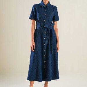 VERTRAUENSSTREIFEN Denim MIDI Kleid