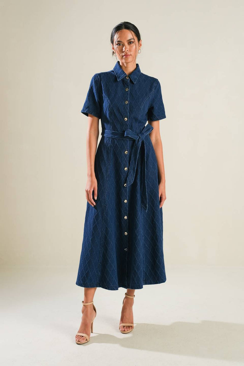 VERTRAUENSSTREIFEN Denim MIDI Kleid