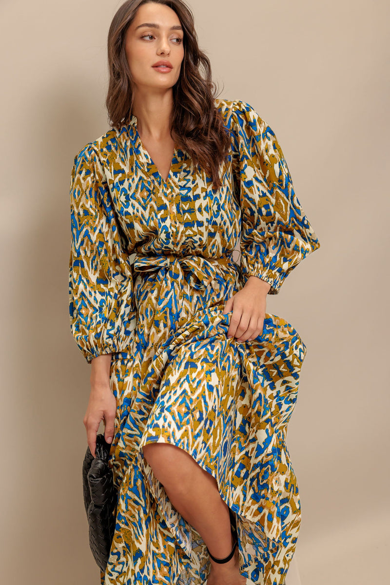 TERRA VISION gewebt MIDI Kleid