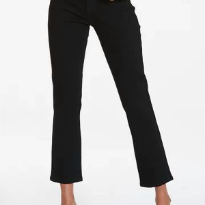 Blair Mid Rise Straight Ankle Jeans in schwarzem Pfeil