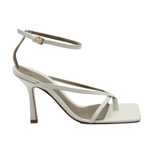 Bottega Veneta Sandalen mit Stretch-Knöchelriemen aus weißem Leder