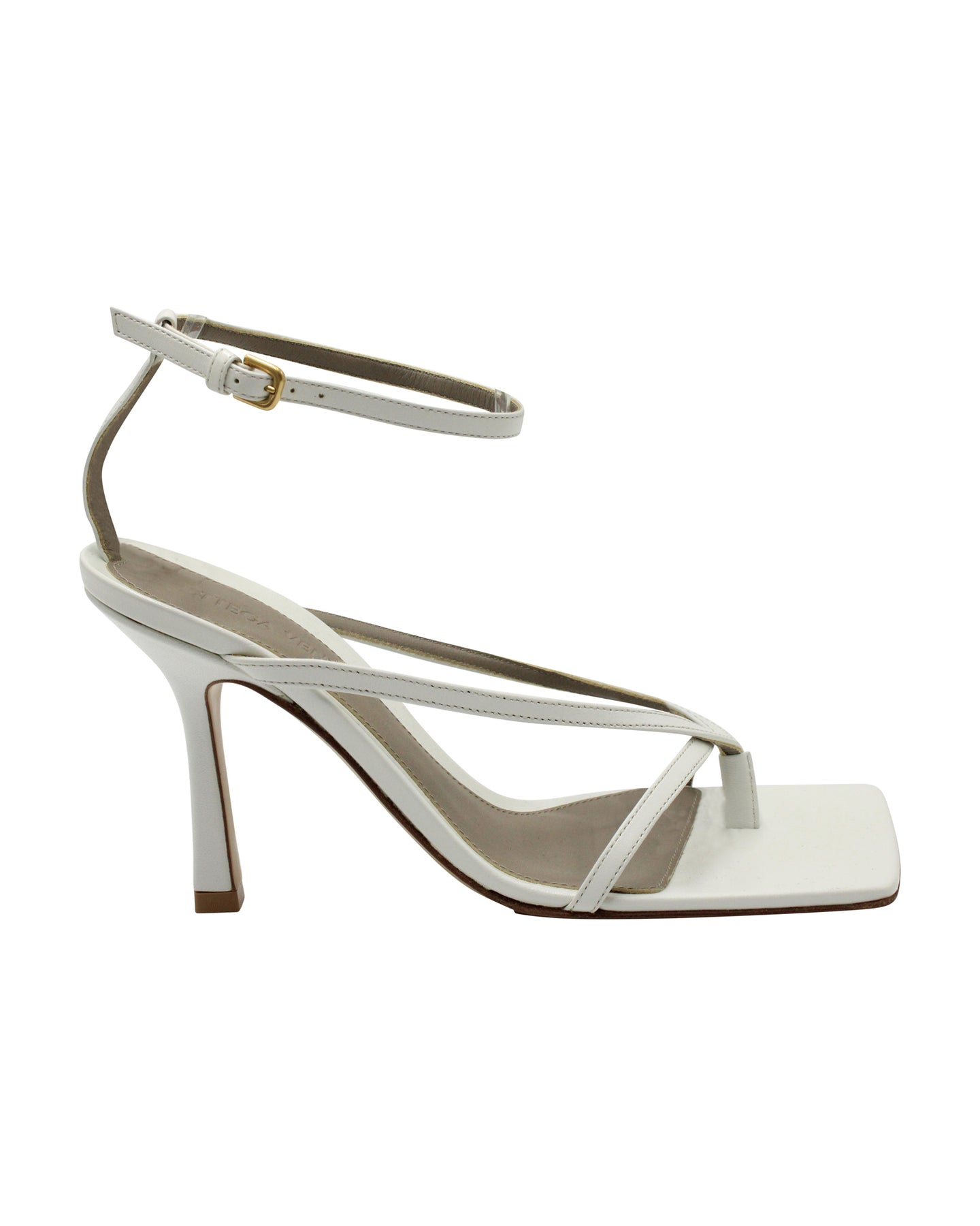 Bottega Veneta Sandalen mit Stretch-Knöchelriemen aus weißem Leder