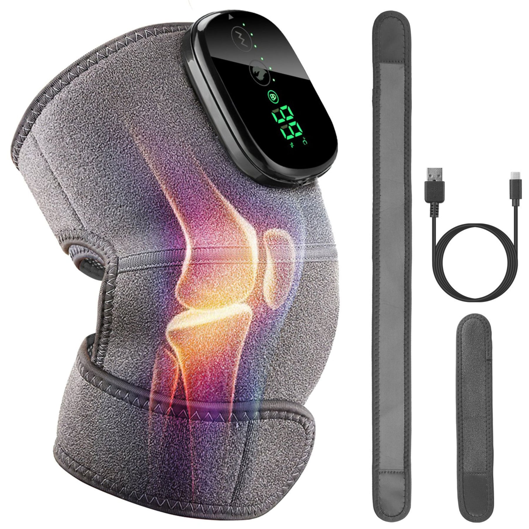 3- in-1 Beheizte Knie Massager & Schulterpolster – 3 Modi zur Schmerzlinderung