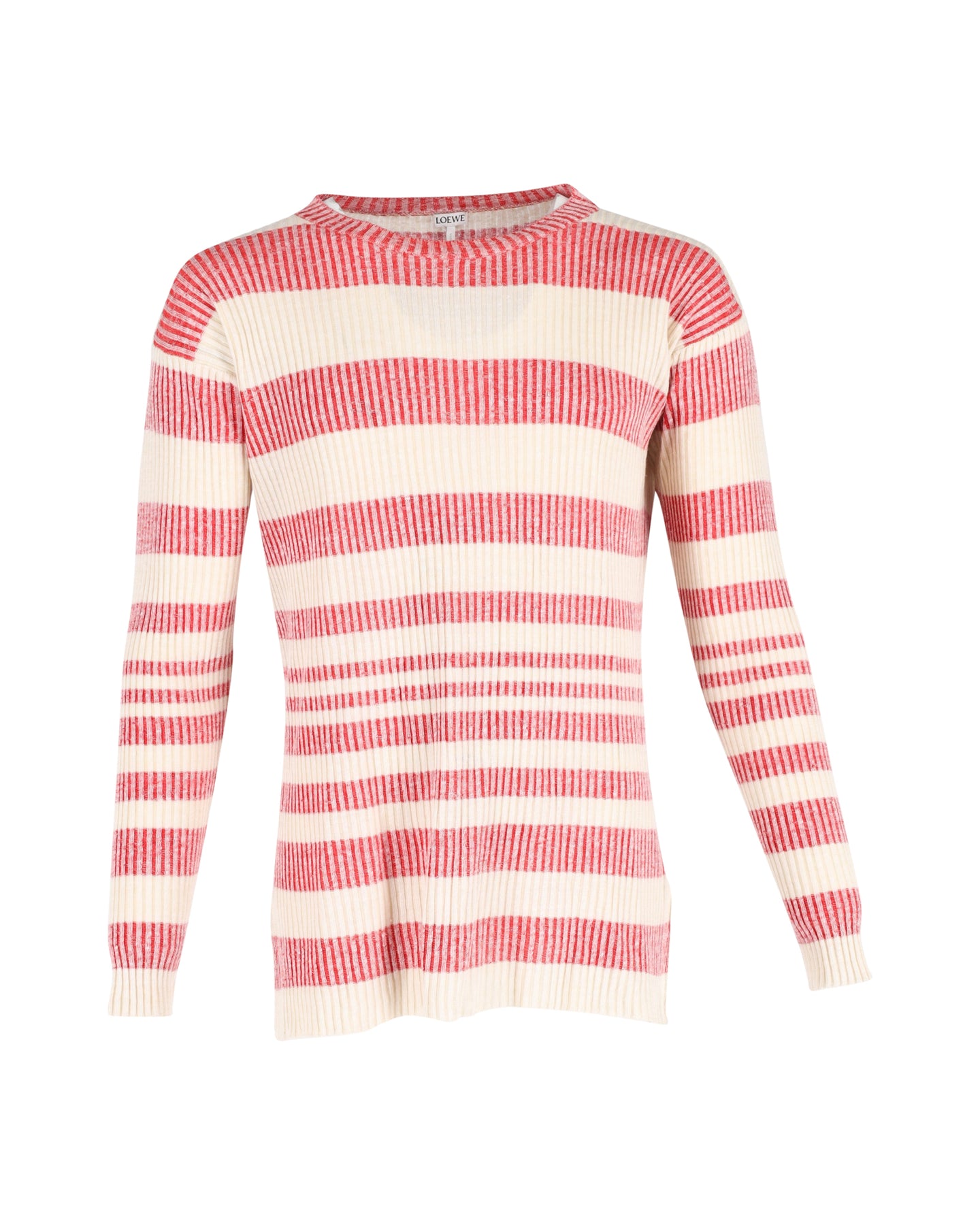 Loewe Gestreifter Pullover aus roter Wolle mit Streifenmuster