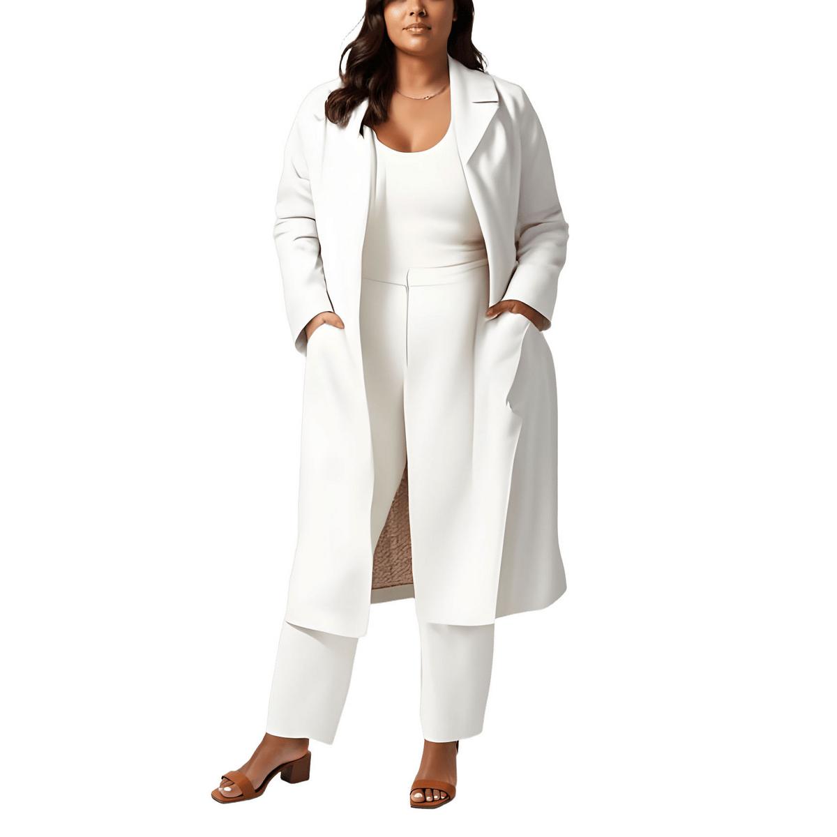 Plus Schulterpolster Trenchcoat