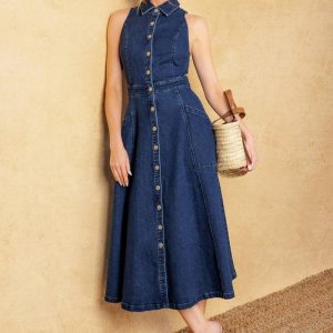 ZEIT FÜR ETWAS Denim MIDI Kleid