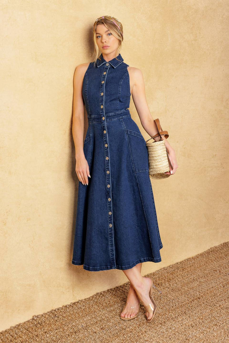 ZEIT FÜR ETWAS Denim MIDI Kleid