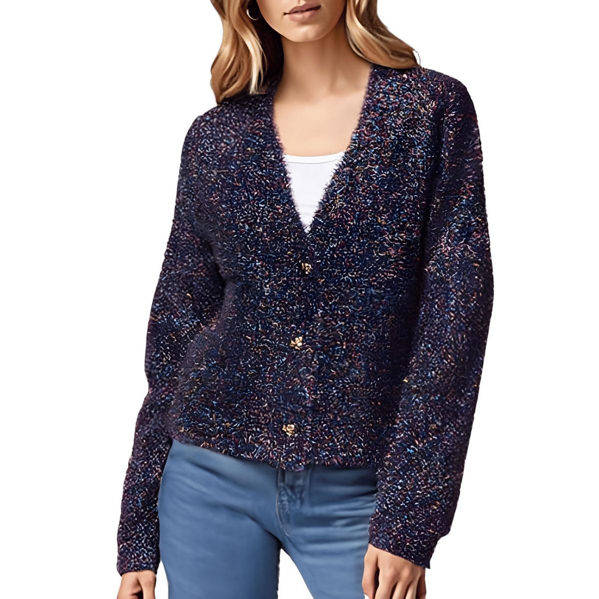 Strickjacke aus metallischem Nylon