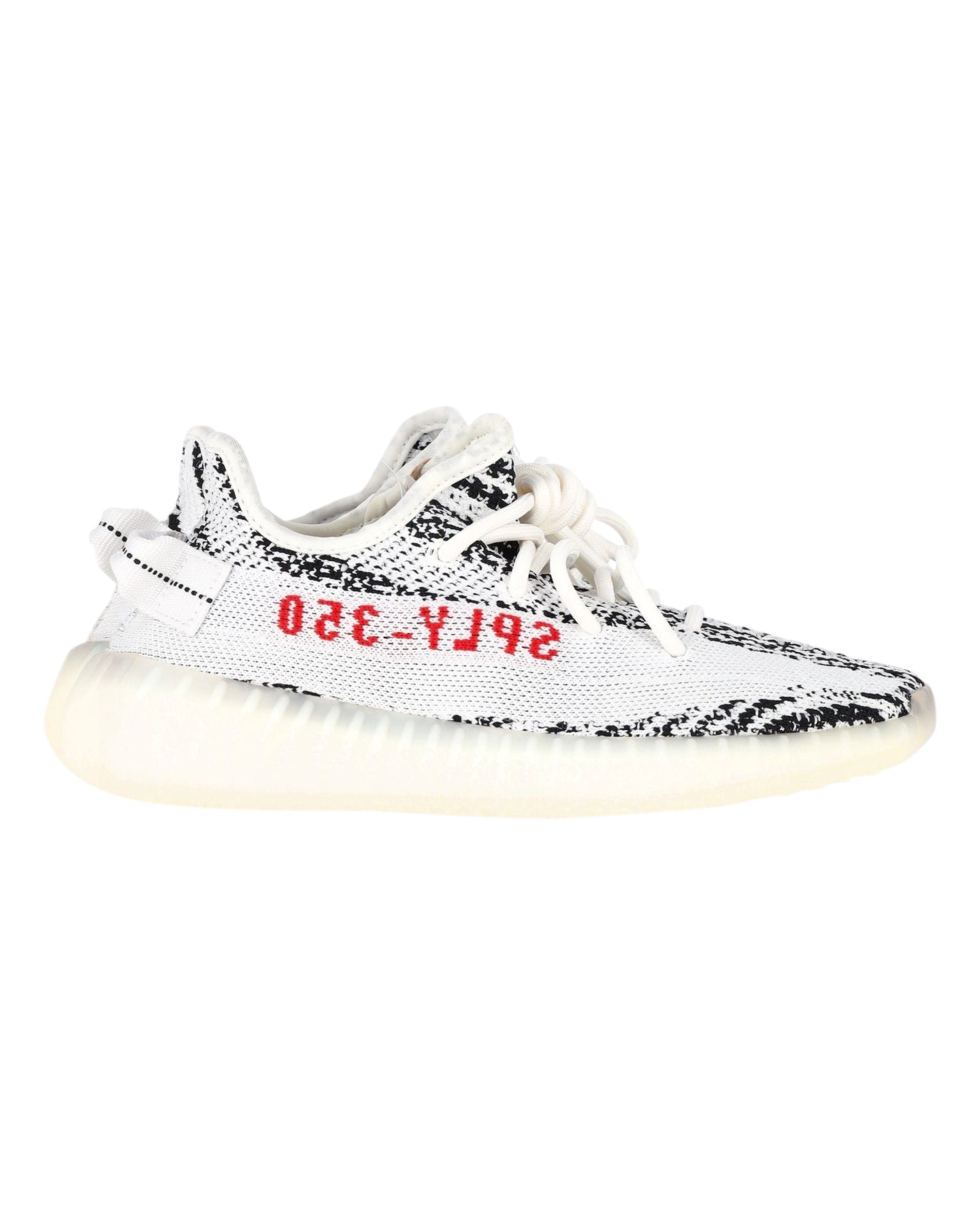 Yeezy x Adidas Boost 350 V2 Zebra Sneaker aus weißer und schwarzer Primeknit-Leinwand