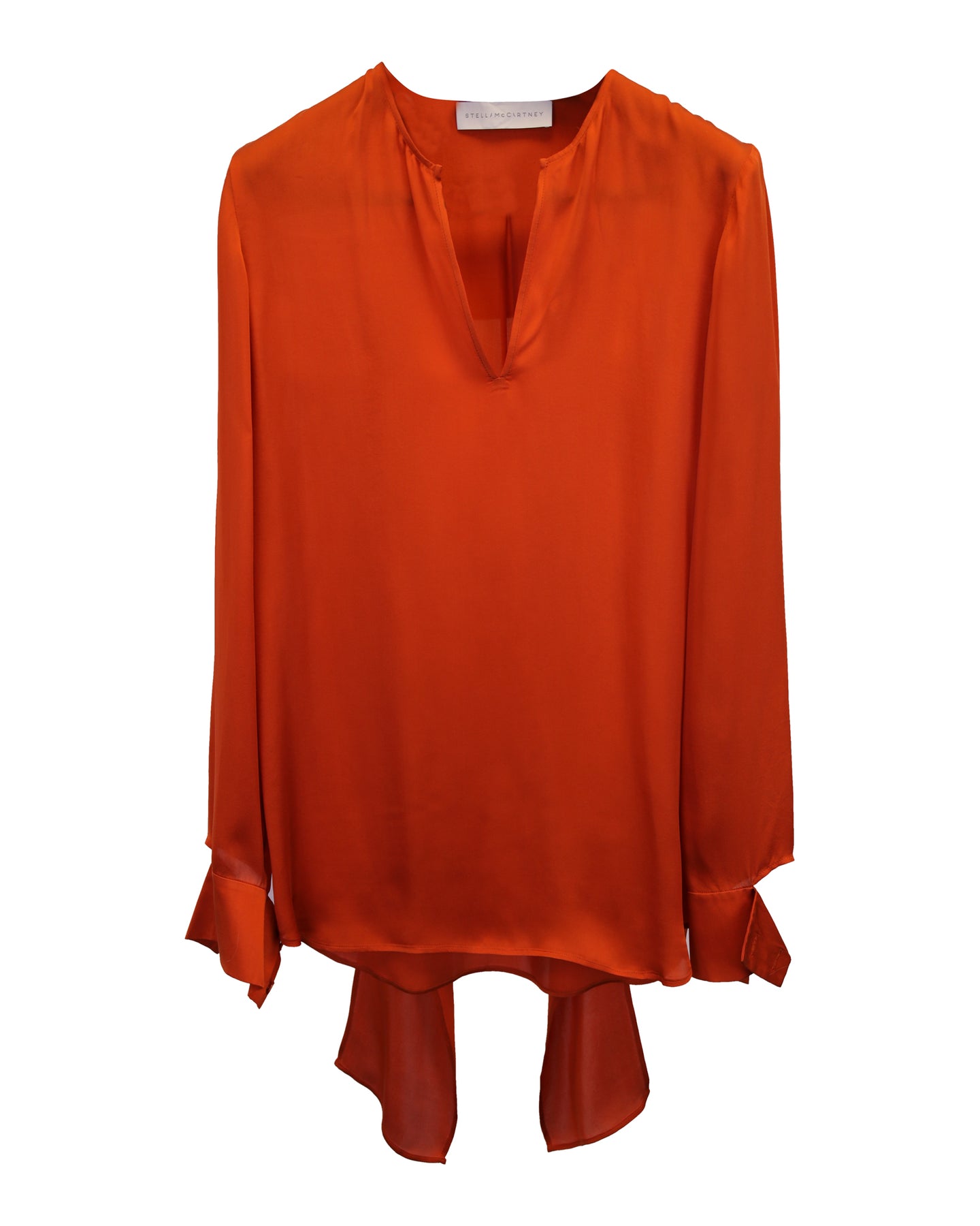 Stella McCartney Pussybow Bluse aus Seide in Orange