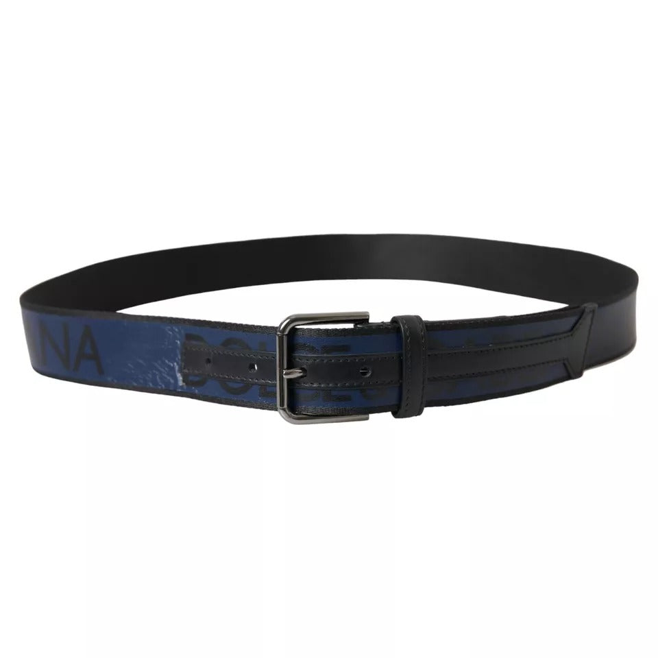 Dolce & Gabbana Blau Leder Metall Schnalle Herren Gürtel (Pre-Owned)