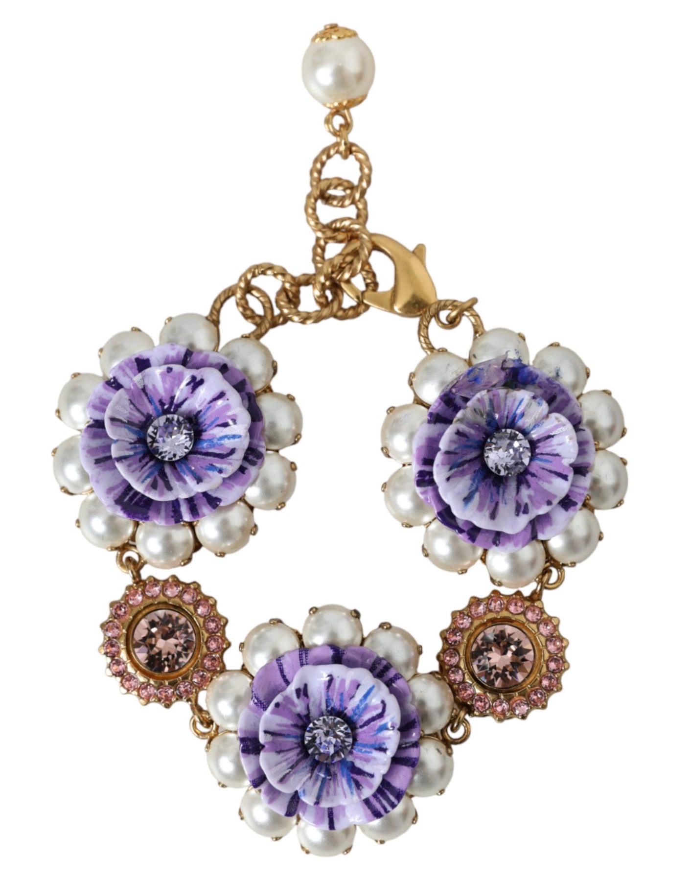 Dolce & Gabbana FIORI BLOOMING mit Blumenmuster Baroque Kristalle Damenarmband (Vorbesitz)