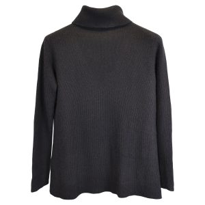 The Row gerippter Rollkragenpullover aus schwarzer Wolle 7748666458172