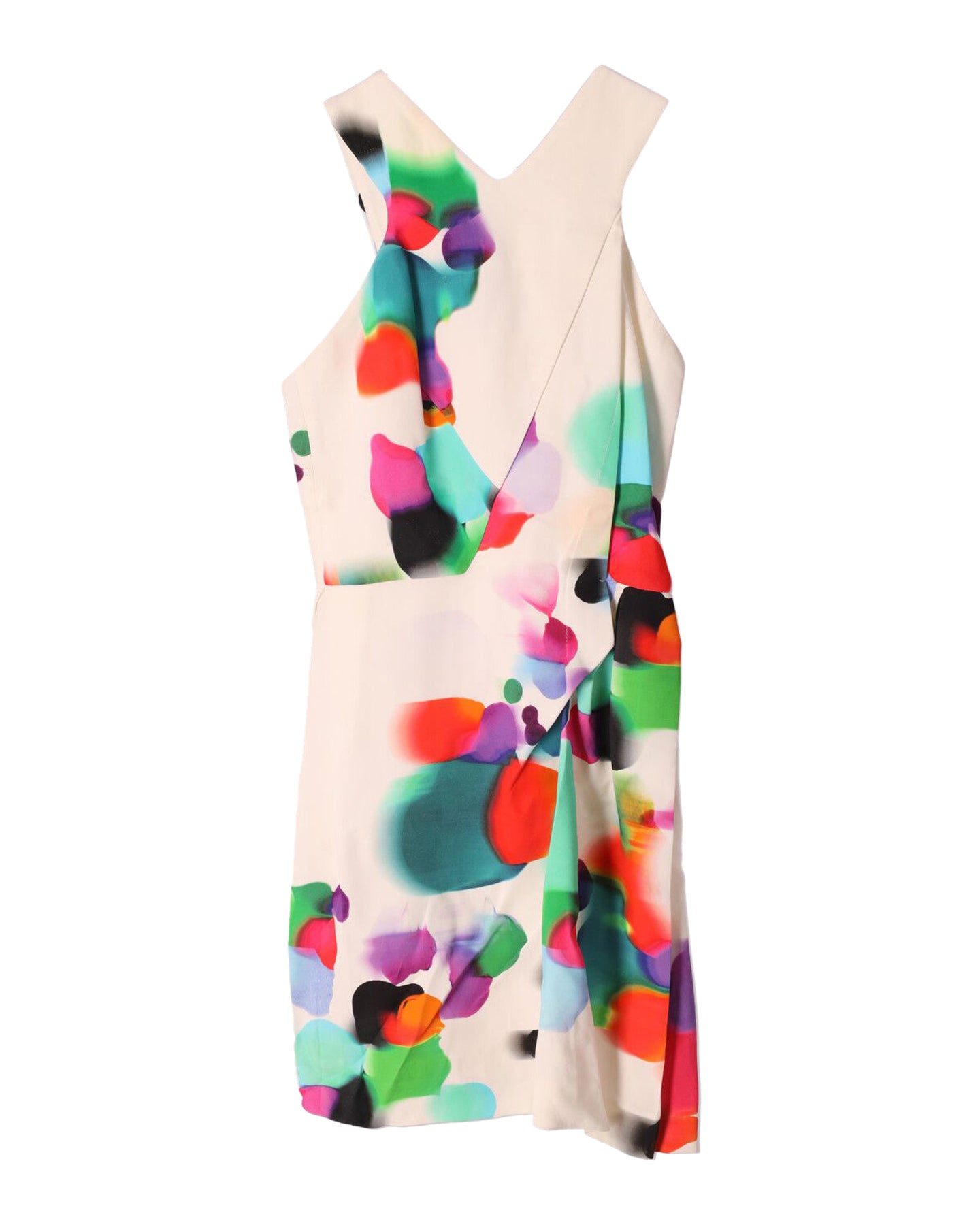 Roland Mouret Neckholder Minikleid aus cremefarbener Viskose