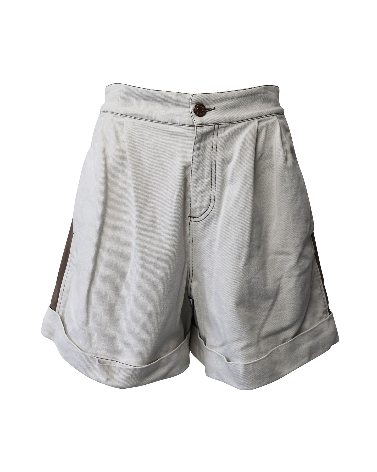 Siehe Chloe Zweifarbige Bermuda-Shorts aus mehrfarbiger Baumwolle