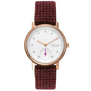 Skagen Damen Kupfer Lille Weiß Dial Uhr