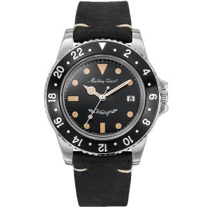 Mathey Tissot Herren Vintage schwarzes Zifferblatt Armbanduhr 7163334787132