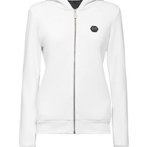 Kapuzenpullover Sweatjacke voll Reißverschluss mehrfarbig Totenkopf