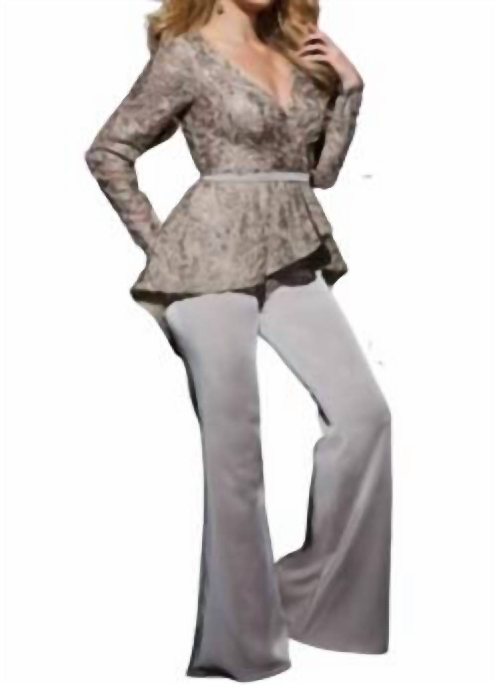 Soutache Mieder Jumpsuit in Champagne
