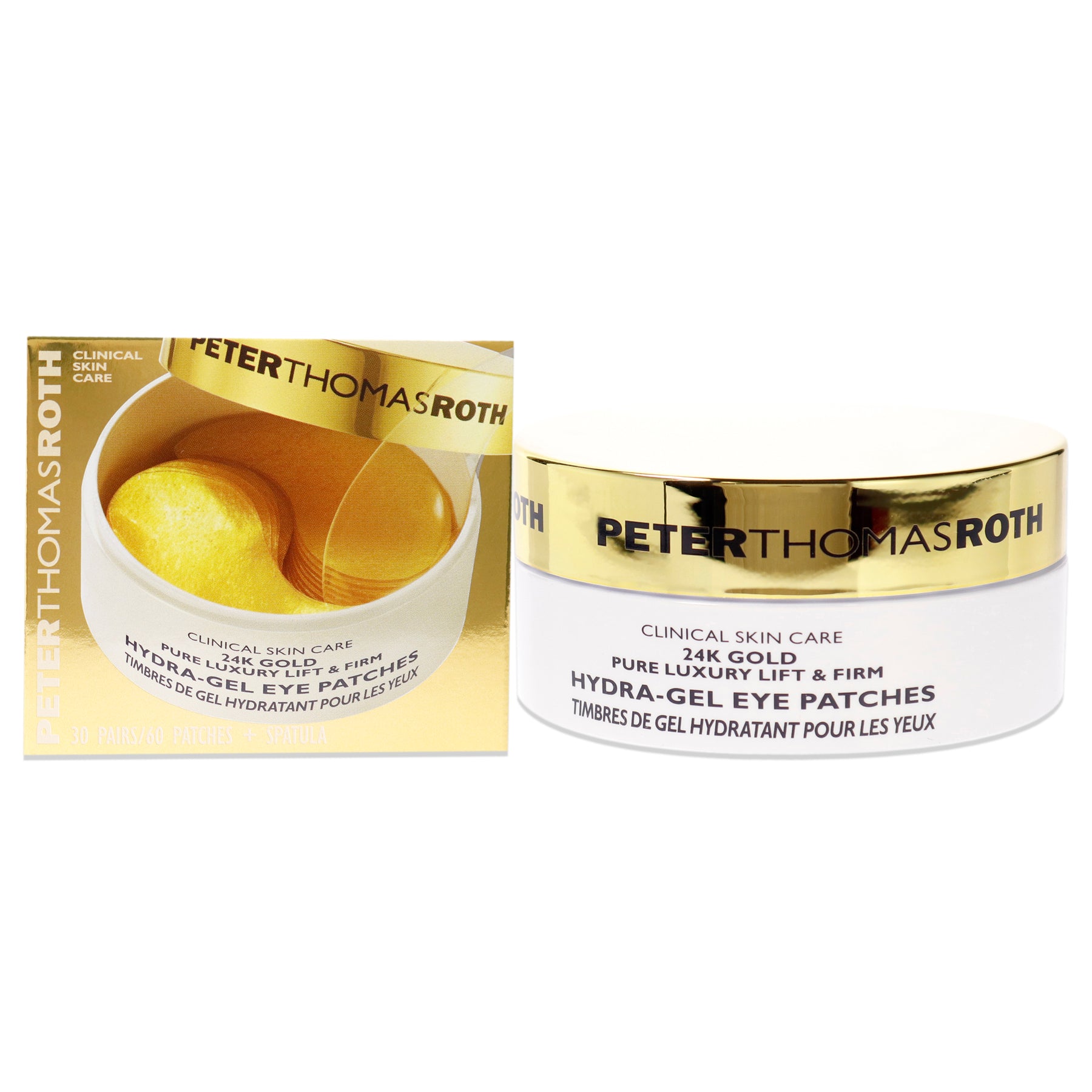 24K Gold rein Luxury Lift und feste Hydra-Gel Augenaufnäher von Peter Thomas Roth für Damen – 60 Stk Aufnäher