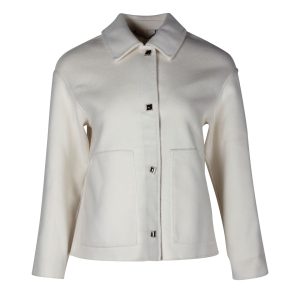 Hermes Paris Button-Front Jacke aus weißem Kaschmir 7748667539516