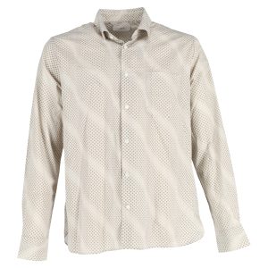 Mr. P bedrucktes Polka Dot Hemd aus beige Baumwolle 7748669407292