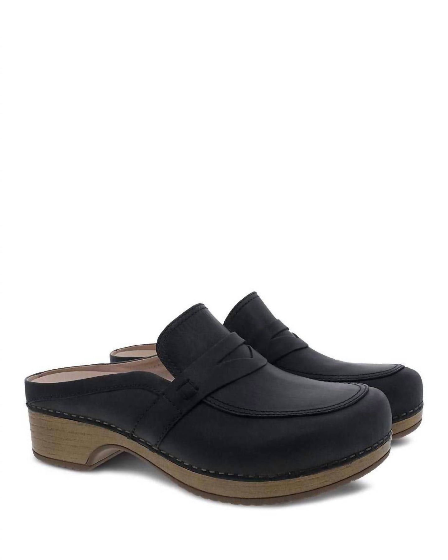 Damen Bel Penny Mule in schwarz geölt