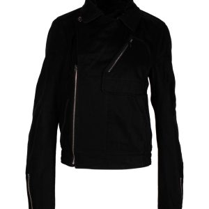 Saint Laurent Biker Jacke aus schwarzer Baumwolle 7748669472828