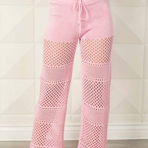 Crochet Hose in staubig rosa