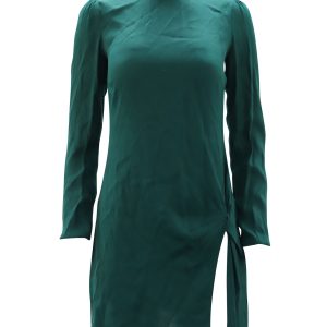 Reformation Rundhals-Minikleid in grüner Viskose 7748648992828
