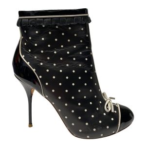 Sophia Webster Dora Polkadot Stiefeletten aus schwarzem Leder 7748674486332