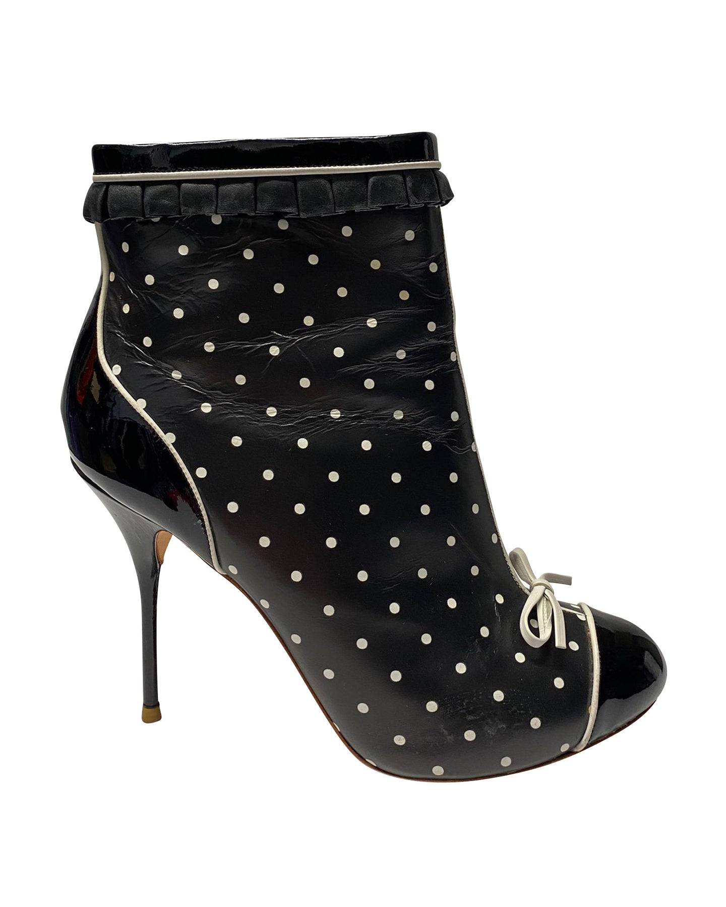 Sophia Webster Dora Polkadot Stiefeletten aus schwarzem Leder