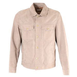 Brunello Cucinelli Jacke aus Wildleder in Grau – Hemd