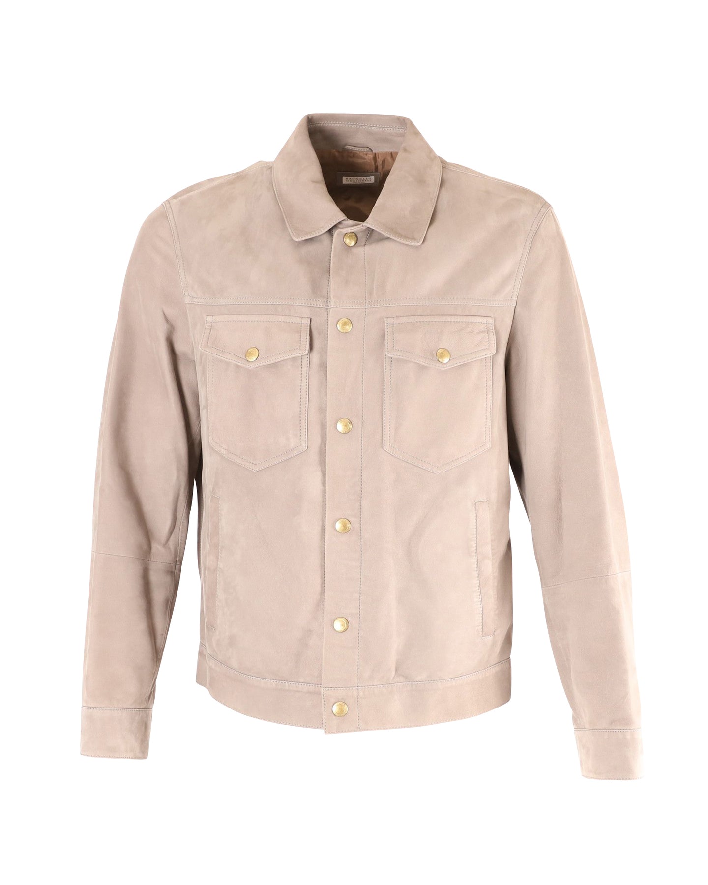 Brunello Cucinelli Jacke aus Wildleder in Grau – Hemd