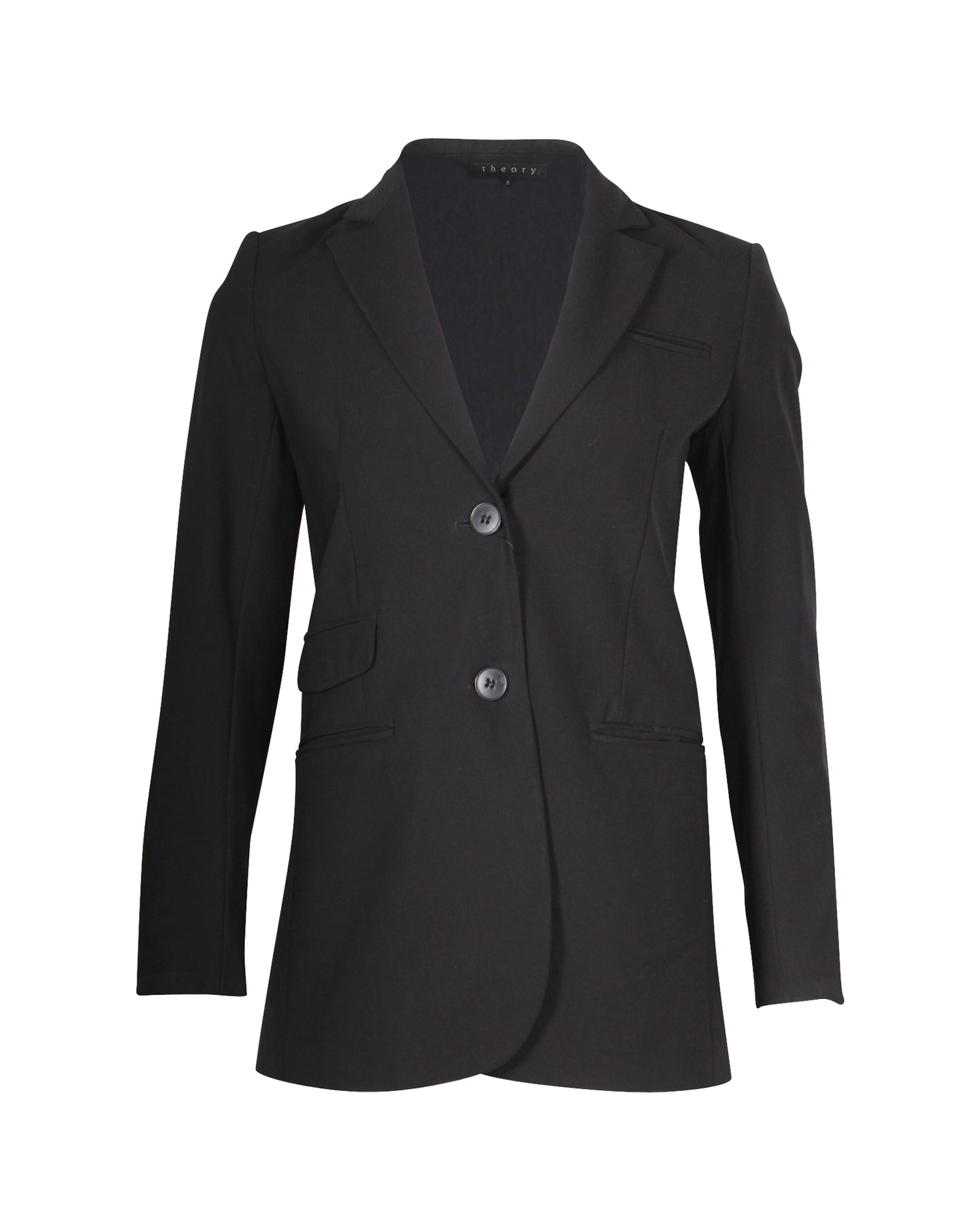 Theory Einreihiger Blazer aus schwarzer Wolle 7748647845948