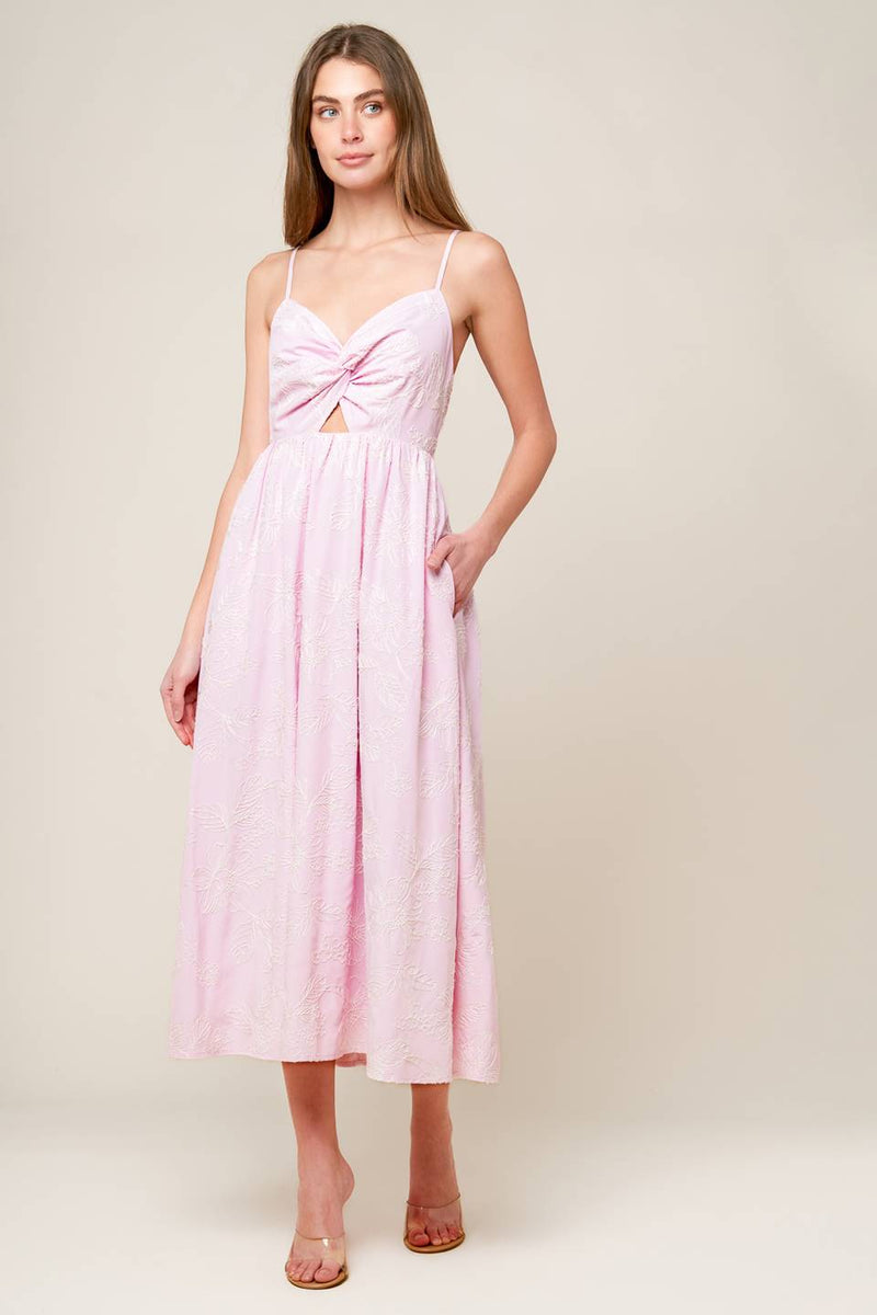 Neben dem SHORE Rosa gewebt MIDI Kleid