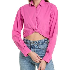 Monrow Poplin Twist Front Hemd
