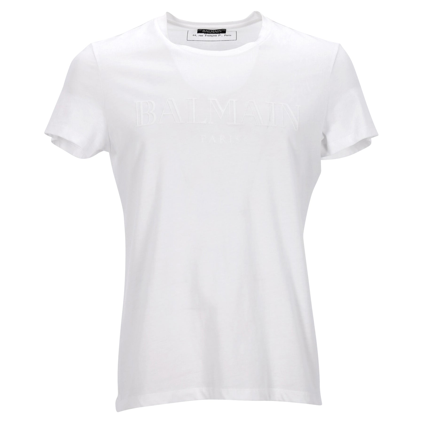Balmain T-Shirt mit Rundhalsausschnitt aus weißer Baumwolle