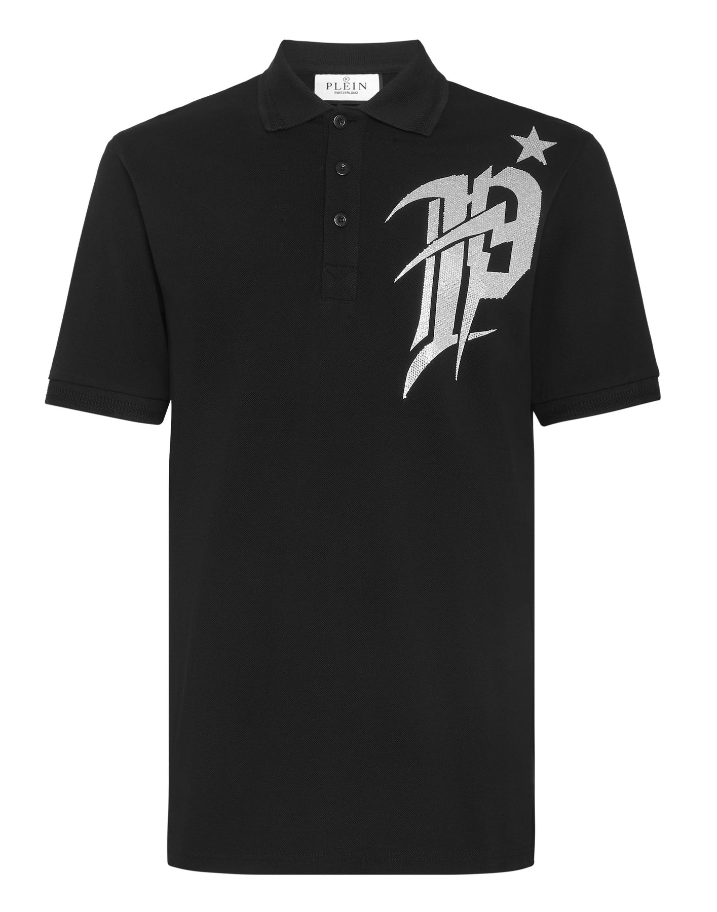 Schmale Passform Poloshirt SS Gothic Plein mit Kristallen