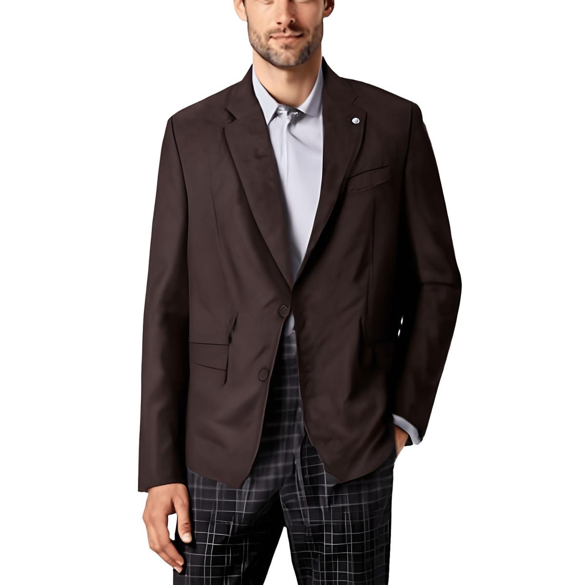 Solide Imitat Wildleder Zwei-Knopf-Blazer