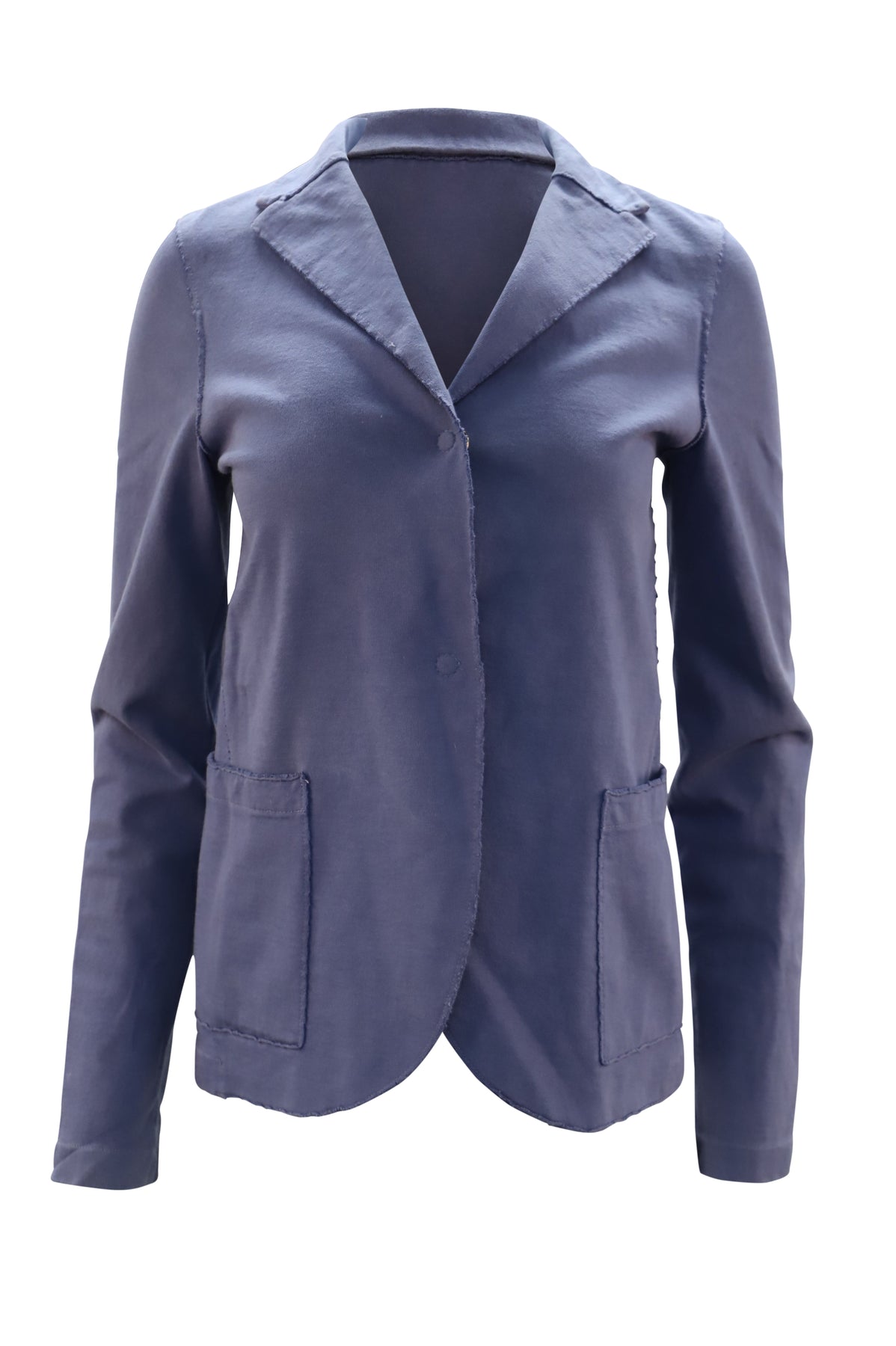 Harris Wharf London Blazer mit Raw Edge-Detail aus blauer Baumwolle