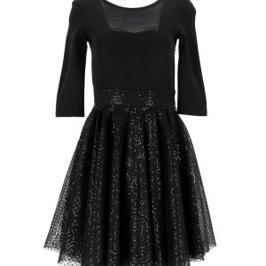 Maje Sequin Rock Kleid aus schwarzem Polyamid 7748652302396