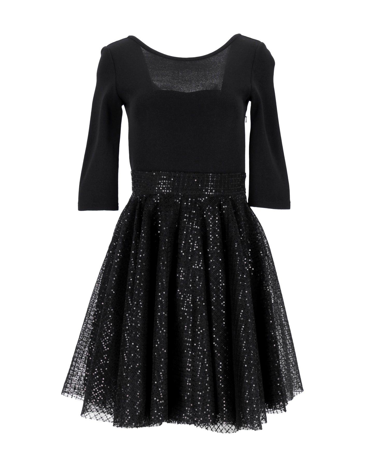Maje Kleid aus schwarzem Polyamid mit Pailletten – Rock