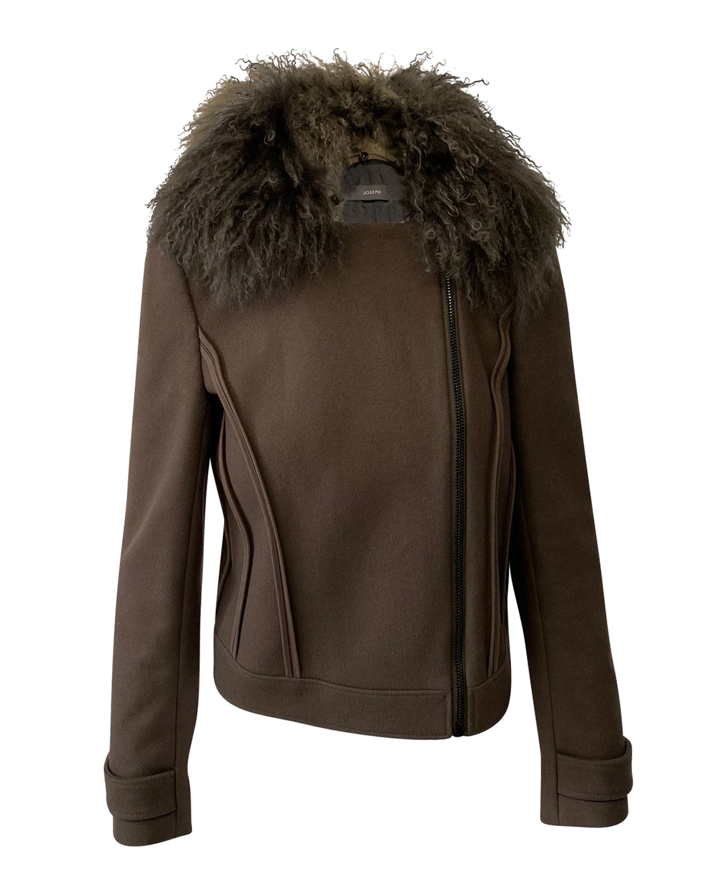 Joseph Khaki Jacke mit Pelzkragen