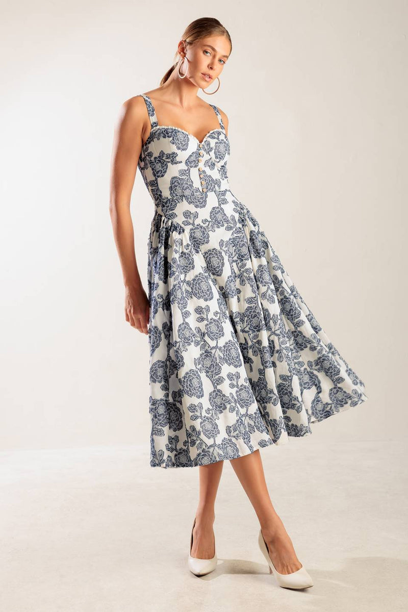 Entdecken Sie neue Interessen gewebt MIDI Kleid