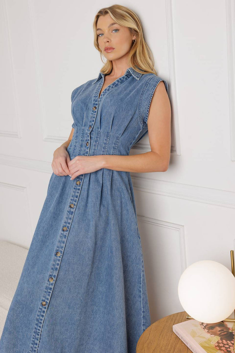 ROSES OF LOVE Denim MIDI Kleid