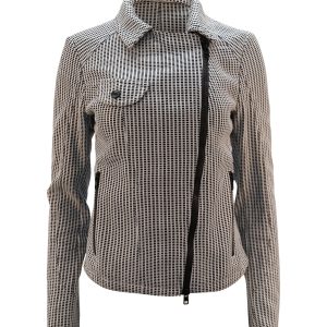 Drome Perforierte Jacke aus grauem Leder 7748675764284