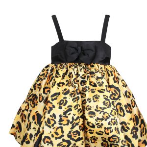Richard Quinn Puffballkleid mit Leopardenmuster – Leopard